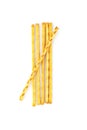crispy bread straw on white background. Royalty Free Stock Photo