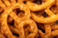 Crispy bread straws with salt, close-up, selective focus, top view Royalty Free Stock Photo