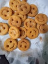 Crispy buiskit with smily face