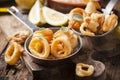 Crispy calamari rings Royalty Free Stock Photo