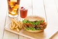 crispy chicken burger Royalty Free Stock Photo