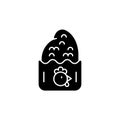 Crispy chicken cutlet black glyph icon.