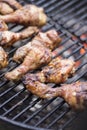 Crispy Chicken Drumsticks on grill BBQ