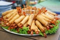Crispy Chinese Traditional Spring rolls food Royalty Free Stock Photo