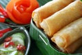 Crispy Chinese Traditional Spring rolls food Royalty Free Stock Photo