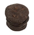 Crispy chocolate chip brownie cookies stack Royalty Free Stock Photo