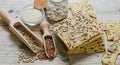 Crispy cookies made from whole wheat flour with flax seed, sunflower seeds and sesame