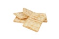 Crispy crackers with sugar isolated on the white background Royalty Free Stock Photo