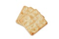 Crispy crackers with sugar isolated on the white background Royalty Free Stock Photo