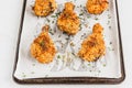 Oven Fried Chicken Drumsticks on a Baking Sheet