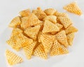 Crispy and crunchy Salty wheat 3d Triangle shape Papad tri angle corn puff fryums snack food