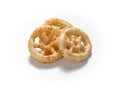 Crispy and crunchy Salty wheat wheel or Wheels Wheelos fryums Fried and Spicy snack food