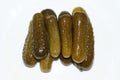 Crispy cucumber pickles on white background Royalty Free Stock Photo