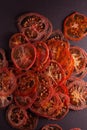 Crispy dehydrated tomato slices Royalty Free Stock Photo