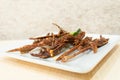 Crispy duck with mouth meat a delicious soft mouth area. Royalty Free Stock Photo