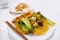 Crispy egg noodles with stir fried vegetables. Royalty Free Stock Photo