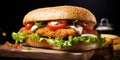 Crispy Fish Sandwich - Seafood Delight - Gourmet Bite Royalty Free Stock Photo