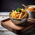 Crispy French Fries Temptation: Golden Perfection in Every Bite by generative AI