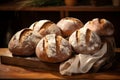 Crispy Fresh loaves bread. Generate Ai