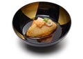 crispy fried buckwheat dumpling with dashi-based sauce. Japanese soba cuisine
