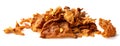 Crispy fried chicken skin on white background Royalty Free Stock Photo
