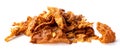 Crispy fried chicken skin on white background Royalty Free Stock Photo