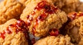 Crispy Fried Chicken with Spicy Sauce Royalty Free Stock Photo