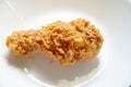 Crispy fried chicken in white plate on white background,Fried chicken on white with clipping path.close up Royalty Free Stock Photo