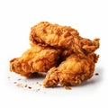 Crispy Fried Chicken Wings On White Background