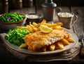 Crispy fried fish and chips