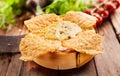 Crispy fried or roasted camembert oven cheese dip Royalty Free Stock Photo
