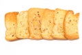 Crispy garlic bread on white Royalty Free Stock Photo
