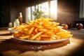 Crispy Golden French Fries perfect for use in advertising of fast food at its finest