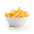 Crispy Golden French Fries in a White Bowl. Generative ai