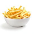 Crispy Golden French Fries in a White Bowl. Generative ai