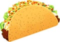 Crispy Ground Beef Taco Isolated Vector Illustration