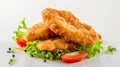 Crispy Homemade Breaded Chicken Nuggets Fillet: A Wholesome Delight amidst a Bright White Canvas