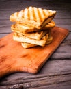 Crispy hot sandwiches with cheese Royalty Free Stock Photo