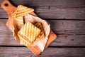 Crispy hot sandwiches with cheese Royalty Free Stock Photo