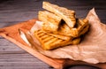 Crispy hot sandwiches with cheese Royalty Free Stock Photo