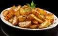 Crispy and Irresistible Fried Potatoes A Culinary Photo, Generative by Ai