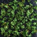 Crispy kale chips, healthy vegan food