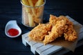 Crispy kentucky fried chicken french fries