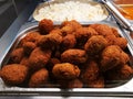 Crispy meatballs with rice - turkish specialty