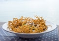 Crispy noodles in thick gravy