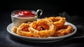 Crispy Onion Rings with Ketchup
