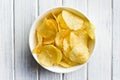 Crispy potato chips in bolw Royalty Free Stock Photo