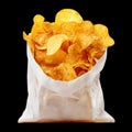 Crispy Potato Chips in a Clear Bag Ready for Snacking at Any Time of the Day Royalty Free Stock Photo