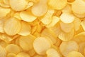 crispy potato chips, Close up ideal snack texture background