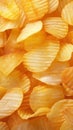 crispy potato chips, Close up ideal snack texture background